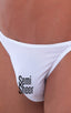 Smooth Front Bikini Bathing Suit in White PowerNet, Front View; Smooth Front Bikini Bathing Suit in White PowerNet, Rear View; Smooth Front Bikini Bathing Suit 