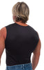 Sleeveless Lycra Muscle Tee in Black, Front View; Sleeveless Lycra Muscle Tee in Black, Rear View; Special Order Notice; Sleeveless Lycra Muscle Tee in Black Fa