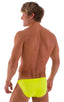 Bikini-Brief Swimsuit in Neon Chartreuse, Front View; Bikini-Brief Swimsuit in Neon Chartreuse, Rear View; Special Order Notice; Bikini-Brief Swimsuit in Neon C