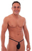 Teardrop G String Swim Suit in Black PowerNet, Front View; Teardrop G String Swim Suit in Black PowerNet, Rear View; Teardrop G String Swim Suit in Black PowerN