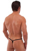 Roman G String Swim Thong in Semi Sheer ThinSKINZ Black, Front View; Roman G String Swim Thong in Semi Sheer ThinSKINZ Black, Rear View; Special Order Notice; R