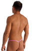 Stuffit Pouch G String Swimsuit in Metallic Mystique Bubblegum Pink, Front View; Stuffit Pouch G String Swimsuit in Metallic Mystique Bubblegum Pink, Rear View;