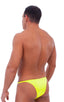 Skinny Side Half Back Swim Suit in Chartreuse, Front View; Skinny Side Half Back Swim Suit in Chartreuse, Rear View; Special Order Notice; Skinny Side Half Back