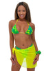 Sarong Wrap Beach Cover Up in Chartreuse Stretch Mesh 1; Sarong Wrap Beach Cover Up in Chartreuse Stretch Mesh, Front View; Special Order Notice; Sarong Wrap Be