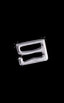 Male Review Stripper Swim Thong in Mystique Black, Front View; Male Review Stripper Swim Thong in Mystique Black, Rear View; Silver Hook connector; Special Orde