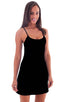 womens sleeveless flare dress sexy swimsuit beach tiki bar cover up in Black; Beach Cover Up Flare Mini Dress in Black nylon/lycra, Rear View; Special Order Not