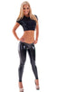 Baby Doll Wet Look in Black, Front View; Baby Doll Wet Look in Black, Rear View; Special Order Notice; Baby Doll Wet Look in Black Fabric
