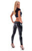 Baby Doll Wet Look in Black, Front View; Baby Doll Wet Look in Black, Rear View; Special Order Notice; Baby Doll Wet Look in Black Fabric