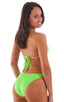 Brazilian Triangle Swim Top  in Neon Lime, Front View; Brazilian Triangle Swim Top  in Neon Lime, Rear View; Brazilian Triangle Swim Top  in Neon Lime, Front Al