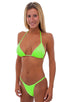 Brazilian Triangle Swim Top  in Neon Lime, Front View; Brazilian Triangle Swim Top  in Neon Lime, Rear View; Brazilian Triangle Swim Top  in Neon Lime, Front Al