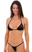 Brazilian Triangle Swim Top in Wet Look Black 1; Brazilian Triangle Swim Top in Wet Look Black 2; Brazilian Triangle Swim Top in Wet Look Black, Rear View; Braz