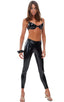 womens sexy underwire push up top in High Gloss Black Superstretch Black Vinyl-Lycra, Front View; womens sexy underwire push up top in High Gloss Black Superstr
