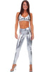 womens designer leggings fashion tights in Liquid Chrome Metallic Lycra; Womens Leggings - Fashion Tights in Liquid Chrome Metallic Lycra, Rear View; Special Or