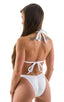Womens Shaped Triangle Posing Top in Optic White, Front View; Womens Shaped Triangle Posing Top in Optic White, Rear View