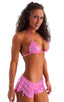 womens sexy swimsuit split short beach cover up shorts micro bikini in metallic barbie pink; Womens SusieQ Split Short Beach Cover-Up in Metallic Mystique Bubbl