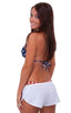 womens sexy swimsuit split short beach cover up shorts micro bikini in white; Womens SusieQ Split Short Beach Cover-Up in  White, Rear View; Womens SusieQ Split