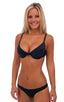 womens sexy underwire push up top in Black nylon-lycra, Front View; womens sexy underwire push up top in Black nylon-lycra, Rear View; Special Order Notice; wom