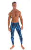 A11M - Mens Low Rise Leggings - Prints 1118 Laser blue lightening - Skinzwear