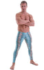 A11M - Mens Low Rise Leggings - Prints 2550 Aqua snake skin - Skinzwear