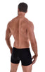 A12 - Mens Seamless Square Cut Underwear Gym Shorts - Solids 8307 Black - Skinzwear