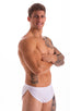 A14 - Mens Swimsuit Cover Up Split Running Shorts - Mesh 2500 White peep show - Skinzwear
