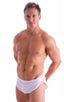 A14 - Mens Swimsuit Cover Up Split Running Shorts - Mesh 2500 White peep show - Skinzwear