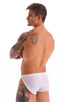 A14 - Mens Swimsuit Cover Up Split Running Shorts - Mesh 2500 White peep show - Skinzwear