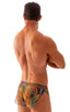 A14 - Mens Swimsuit Cover Up Split Running Shorts - Printed Mesh 6520 Neon on dali - Skinzwear