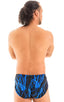 A14 - Mens Swimsuit Cover Up Split Running Shorts - Prints 1118 Laser blue lightening - Skinzwear