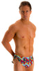 A14 - Mens Swimsuit Cover Up Split Running Shorts - Prints 1153 Classic tie dye - Skinzwear