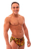 A14 - Mens Swimsuit Cover Up Split Running Shorts - Prints 3554 Wild tiger - Skinzwear