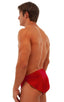 A14 - Mens Swimsuit Cover Up Split Running Shorts - Solid 3450 Ruby red - Skinzwear