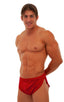 A14 - Mens Swimsuit Cover Up Split Running Shorts - Solid 3450 Ruby red - Skinzwear