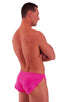 A14 - Mens Swimsuit Cover Up Split Running Shorts - Solid 3452 Fuchsia - Skinzwear