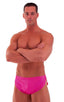 A14 - Mens Swimsuit Cover Up Split Running Shorts - Solid 3452 Fuchsia - Skinzwear