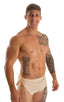 A14 - Mens Swimsuit Cover Up Split Running Shorts - Solid Mesh 3504 Nude athletic - Skinzwear