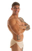 A14 - Mens Swimsuit Cover Up Split Running Shorts - Solid Mesh 3504 Nude athletic - Skinzwear