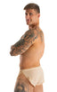 A14 - Mens Swimsuit Cover Up Split Running Shorts - Solid Mesh 3504 Nude athletic - Skinzwear