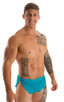 A14 - Mens Swimsuit Cover Up Split Running Shorts - Solid Mesh 4557 Seam mist athletic - Skinzwear