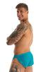 A14 - Mens Swimsuit Cover Up Split Running Shorts - Solid Mesh 4557 Seam mist athletic - Skinzwear