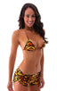 A17 - Womens SusieQ Split Short Beach Cover up - Prints 3554 Wild tiger - Skinzwear