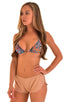 A17 - Womens SusieQ Split Short Beach Cover up - Solid Sheer Semi Sheer 8569 Nude - Skinzwear