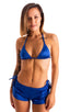 A17 - Womens SusieQ Split Short Beach Cover up - Solids 3451 Imperial blue - Skinzwear