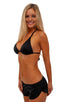 A17 - Womens SusieQ Split Short Beach Cover up - Solids 6407 Black - Skinzwear
