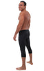A18M - Mens Super Low Capri Leggings - Solids 6407 Black - Skinzwear