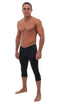 A18M - Mens Super Low Capri Leggings - Solids 6407 Black - Skinzwear