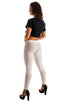 A19 - Womens Super Low Rise Fitness Leggings - Mesh 7519 White athletic - Skinzwear