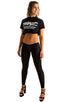 A19 - Womens Super Low Rise Fitness Leggings - Mesh 7521 Black athletic - Skinzwear