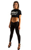 A19 - Womens Super Low Rise Fitness Leggings - Mesh 7521 Black athletic - Skinzwear