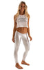 A19 - Womens Super Low Rise Fitness Leggings - Metallics 5813 Chrome silver - Skinzwear